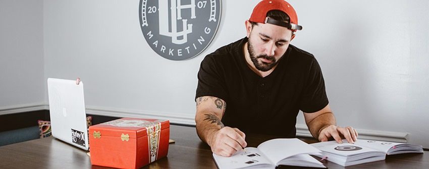 Designer sketching on a desk