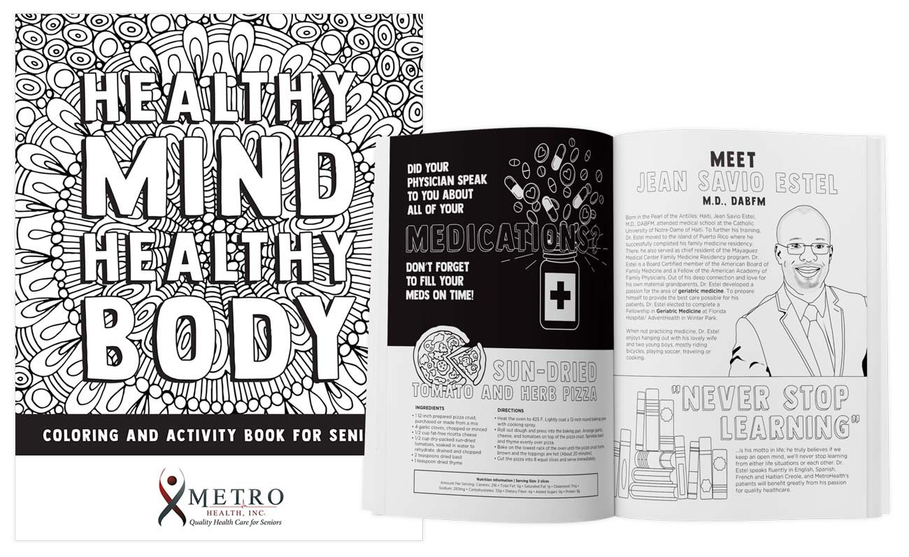 Coloring book for Senior Metro Health